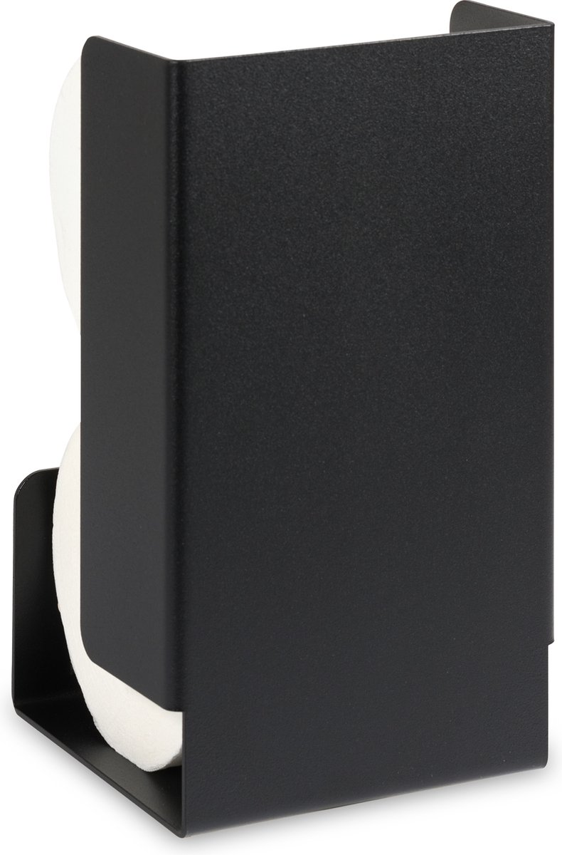 LIROdesign - Toiletrol Organizer - Vrijstaande Toiletpapierhouder - WC-papier Houder voor Badkamer - Houder voor 2 Toiletrollen - Zwart