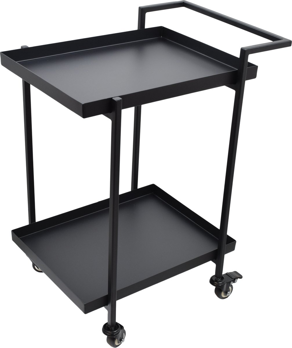 LOFT42 James Trolley Vierkant - Bijzettafel - Zwart - Metaal - 60x54x38