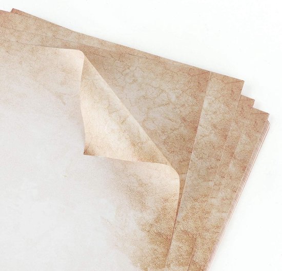 50 Vellen Motief Letter Paper! Antiek & Geschiedenis Oud Papier DIN A5 - Paper-Media