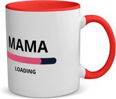 Akyol - mama loading koffiemok - theemok - rood - Moeder - ochtendkoffie laden - moeder cadeautjes - moederdag - verjaardagscadeau - verjaardag - cadeau - geschenk - kado - gift - moeder artikelen - 350 ML inhoud