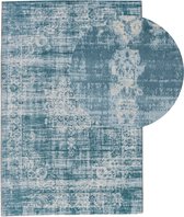 Lifa Living - Vintage Vloerkleed - Lichtblauw - Oosters - voor Woonkamer en Slaapkamer - 80 x 150 cm