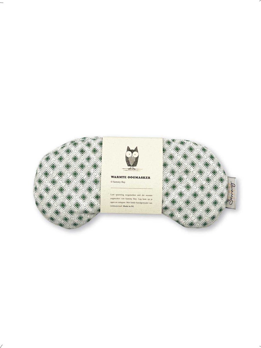 Goedkoopste Oogmasker warmtekussen - Groene ruit - Duurzaam cadeau - Kersenpitten - Meditatiekussen - Oogkussen - Yoga - Meditatie - Ontspanning - Migraine