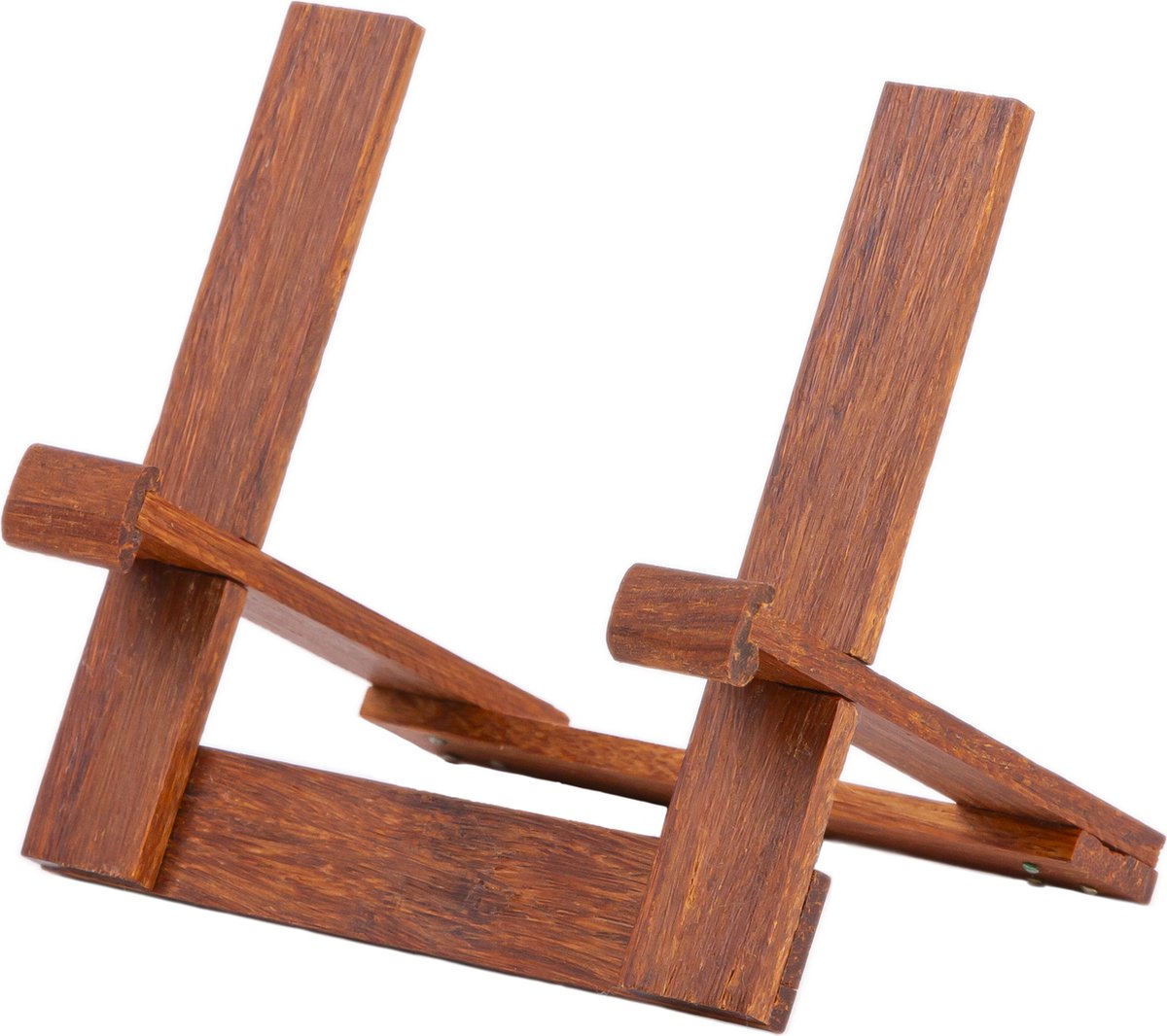 QUVIO Klein Boekenstandaard - Boekenhouder - Kookboek standaard - Leesstandaard - Book holder - Kookboekstandaard - Boekhouder - Tablet houder - Hout - Donkerbruin - Klein - Geschikt voor boeken tot A5 formaat of tablet