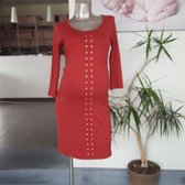 QUEEN MUM Zwangerschapsjurk / Jurk / Dress Rood met accent maat XL