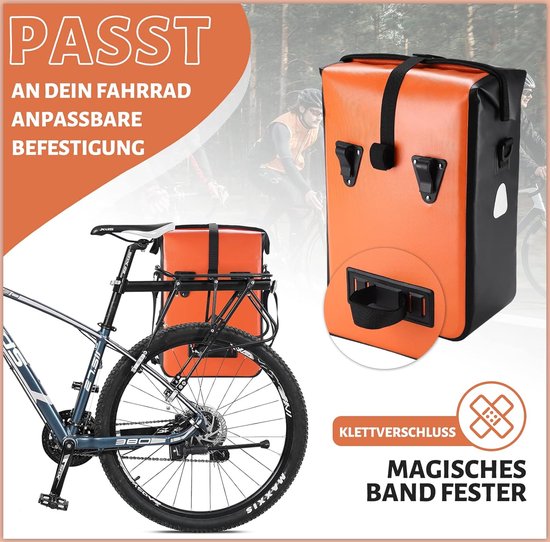 Sacoche de vélo pour porte-bagages avec bandoulière, 100 étanche et sac  de bol