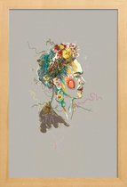 JUNIQE - Affiche Frida 2 Cadre Bois -40x60 /Coloré