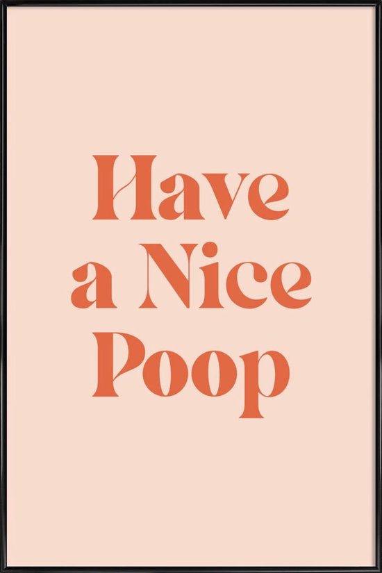 JUNIQE - Poster in kunststof lijst Nice Poop -20x30 /Ivoor & Oranje