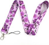 Nosy Two | Keycord Flowers Paars | Keycord Bloemen Paars | Lanyard Flower Paars | Lanyard Bloem Paars