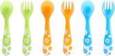6x Multi-Coloured Forks and Spoons Set of 6, Multi-coloured (Pack of 6)