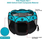 Puppy Playpen,Portable Foldable Puppy Dog Pet Cat Rabbit Guinea Pig Fabric Playpen Crate Cage Kennel Tent (29" x 29" x 17", Blauw)