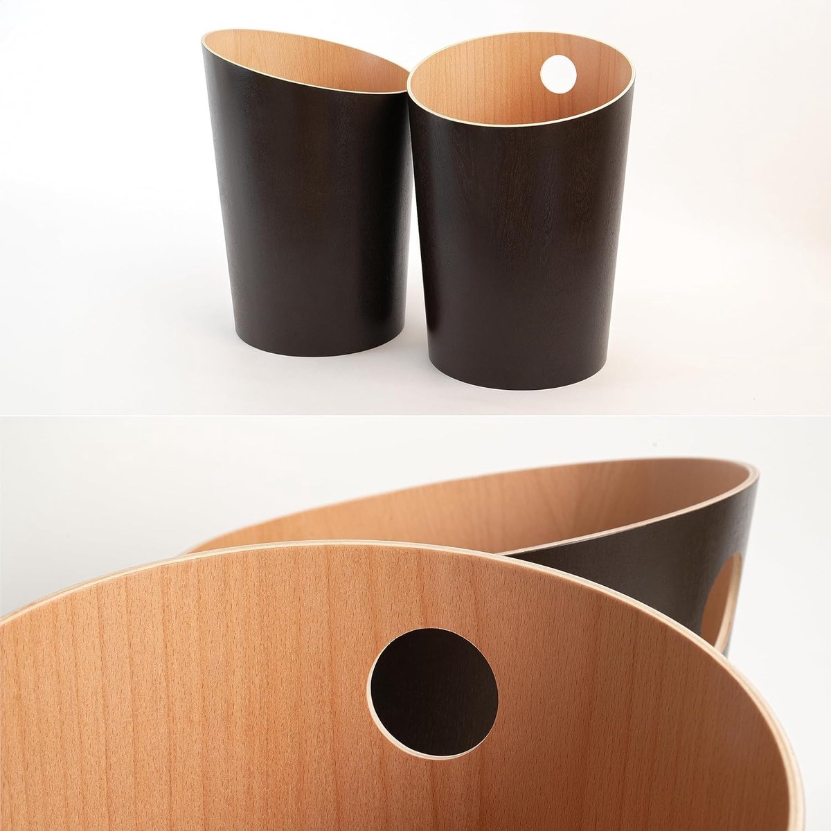 Prullenbak Houten Prullenbak Ronde Vuilnisbak Prullenbak Prullenbak Recycling Doos Prullenbak Kantoor Minimalistisch Slaapkamer Papiermand (C