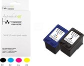 Improducts® Inkt cartridges - Alternatief Hp 56 BK C6656AE / 57 CL C6657AE set