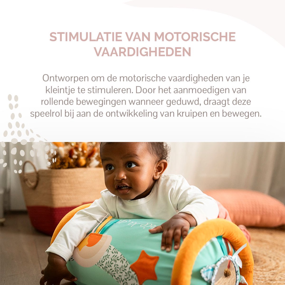 Sophie de giraf Rollin' Speelrol - Kruiprol - Baby speelgoed - Kraamcadeau - Babyshower cadeau - Vanaf 6 maanden - 42 x 24 x 24 cm - Stoffen hoes – foto 6
