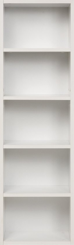 Furni24 Bibliothèque à 5 compartiments, blanc, 40x24x132 cm