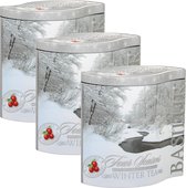 BASILUR Winter Tea - Thé noir de Ceylan en feuilles avec ajout de canneberges dans une boîte décorative, 100 g