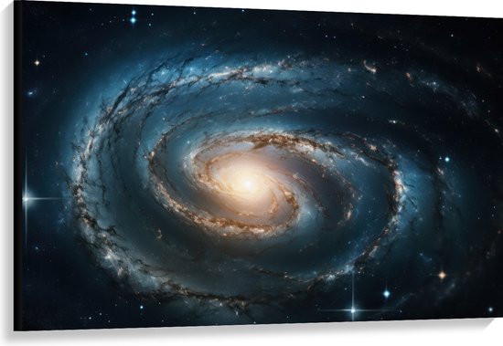 Canvas - Galaxy - Sterren - Kleuren - 120x80 cm Foto op Canvas Schilderij (Wanddecoratie op Canvas)