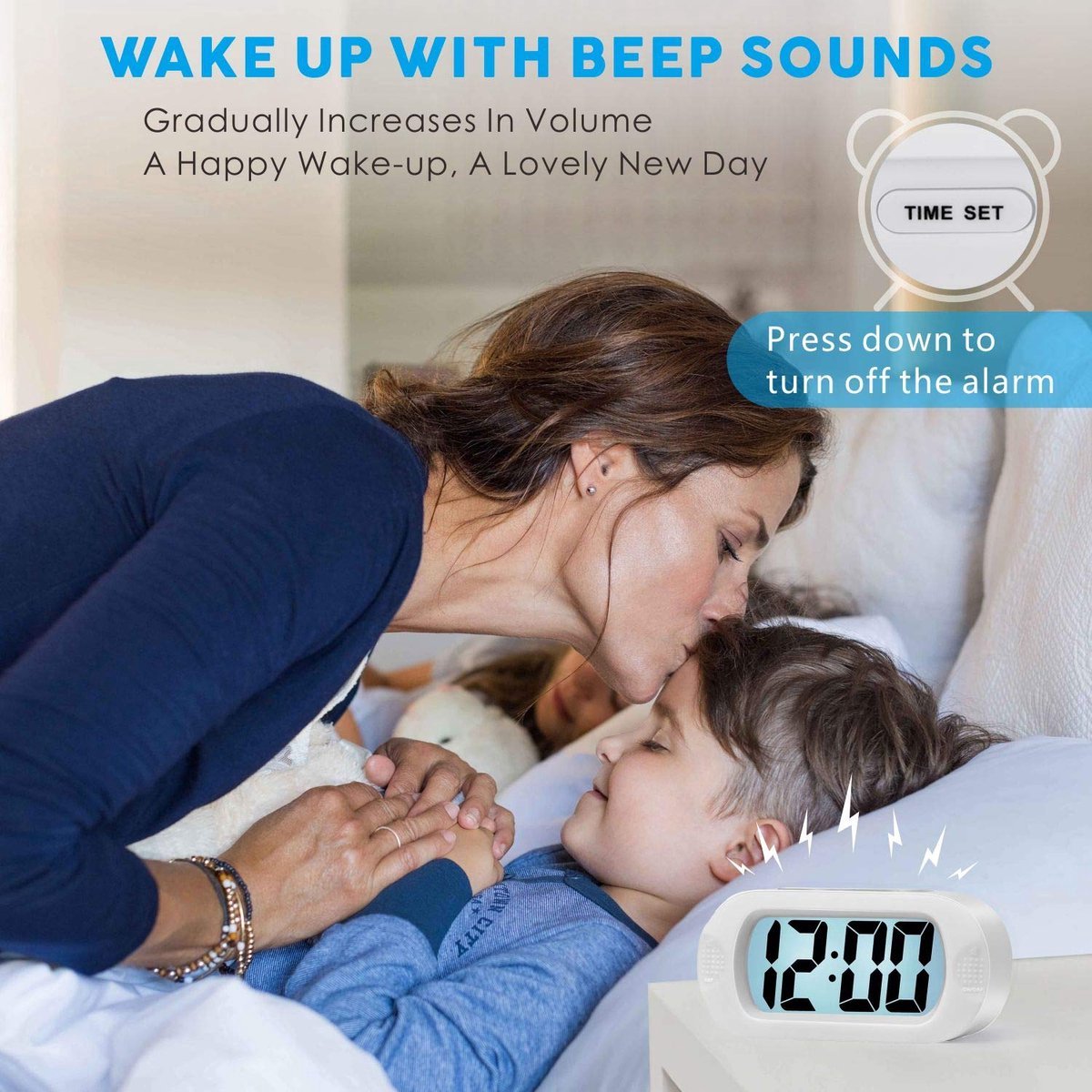 Digitale Wekker Klok - 12 uurs - Makkelijk Instelbaar Alarm met Snooze en licht Functie - AM/PM - Kinderwekker Reiswekker - Digitale LED Klok/Wekker - Trendy Wekker Met Snooze functie - Stevige Alarmklok - Roze — cadeau in Elektronica - foto 5