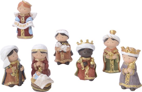 Kerstgroep poly multi 8st