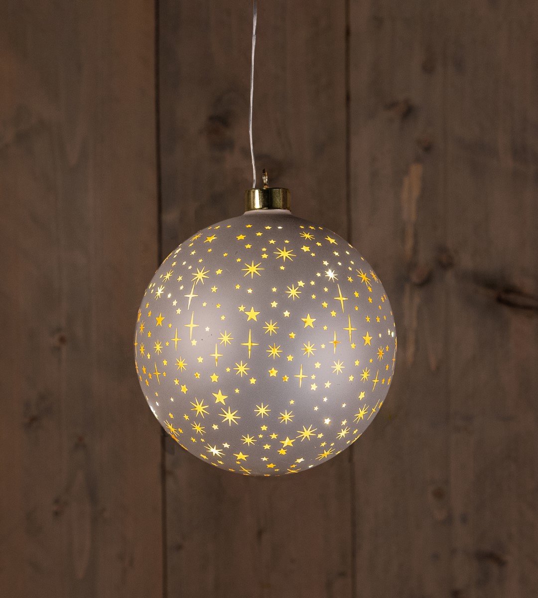 B.O.T. Ball Glass Matt Champagne With Stars 15 cm kerstverlichting...