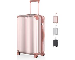 Voyagoux Voyagoux® - Reiskoffer Large - 116L - Koffers - Reiskoffer met wielen - Rosé goud - TSA Slot