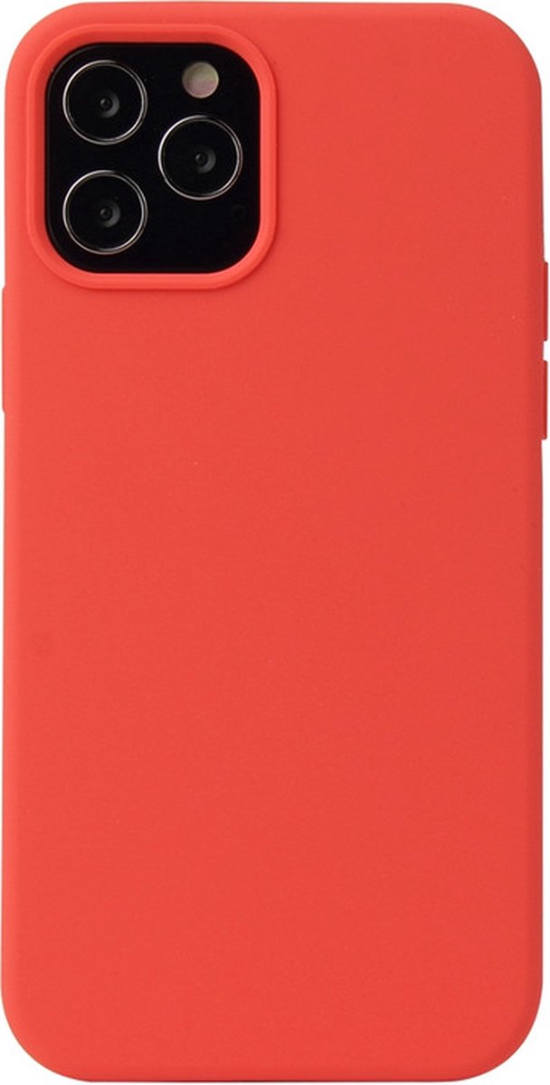 iPhone 12 MINI Hoesje - Liquid Case Siliconen Cover - Shockproof - Koraal Rood - Provium