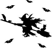 Raamsticker Halloween Heks - Herbruikbaar | 100cm