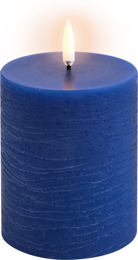 Uyuni Bougie LED Rustique 7,8 x 10cm bleu royal