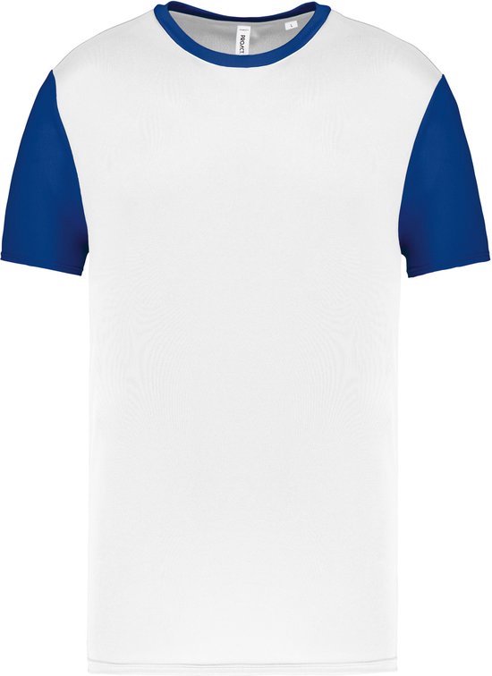 Tweekleurig herenshirt jersey met korte mouwen 'Proact' White/Dark Royal Blue - XXL