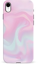 xoxo Wildhearts Sugar Rush - Single Layer - Roze hoesje geschikt voor iPhone Xr hoesje - Stevige case geschikt voor iPhone Xr - Marmer hoesje beschermhoes - Roze telefoonhoesje