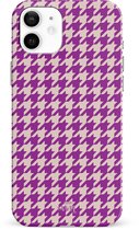 xoxo Wildhearts When In Paris Purple - Single Layer - Hardcase hoesje geschikt voor iPhone 11 hoesje - Paars hoesje - Hoesje geruit geschikt voor iPhone 11 - Paarse case geschikt voor iPhone 11 case - paars / beige