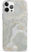 xoxo Wildhearts Marble Green Illusion - Single Layer - Hoesje geschikt voor iPhone 12 Pro Max - Marmer hoesje shockproof groen - Hard Case geschikt voor iPhone 12 Pro Max - Groen