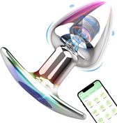 RVS Buttplug Vibrator met App Afstand bestuurde - Dildo - Sekspeeltje voor vrouw en man - Afstandsbediening - RVS