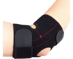WiseGoods Elleboog Brace voor Tennisarm - Bandage Ondersteuning - Steun Slijmbeursontsteking - Sportblessure - Zwart