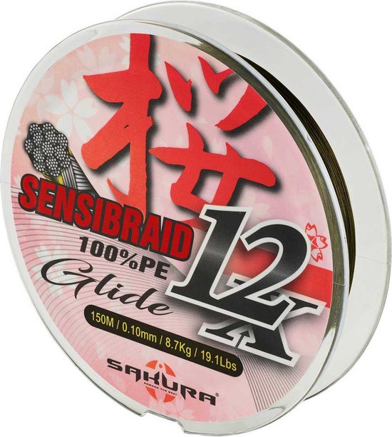 Sakura Sensibraid 12x Gevlochten Vislijn 150 M Zwart 0.230 mm van Sakura — afbeelding 2