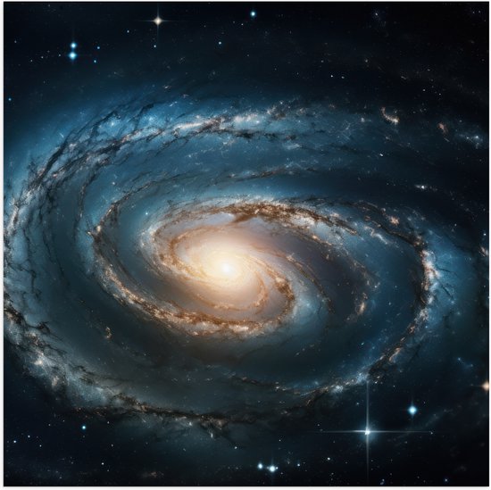 Poster Glanzend – Galaxy - Sterren - Kleuren - 50x50 cm Foto op Posterpapier met Glanzende Afwerking