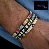 Heren Armbandenset- Touw- Ibiza 3 stuks- Pastel- Multicolor- Man- Gevlochten- LiLaLove