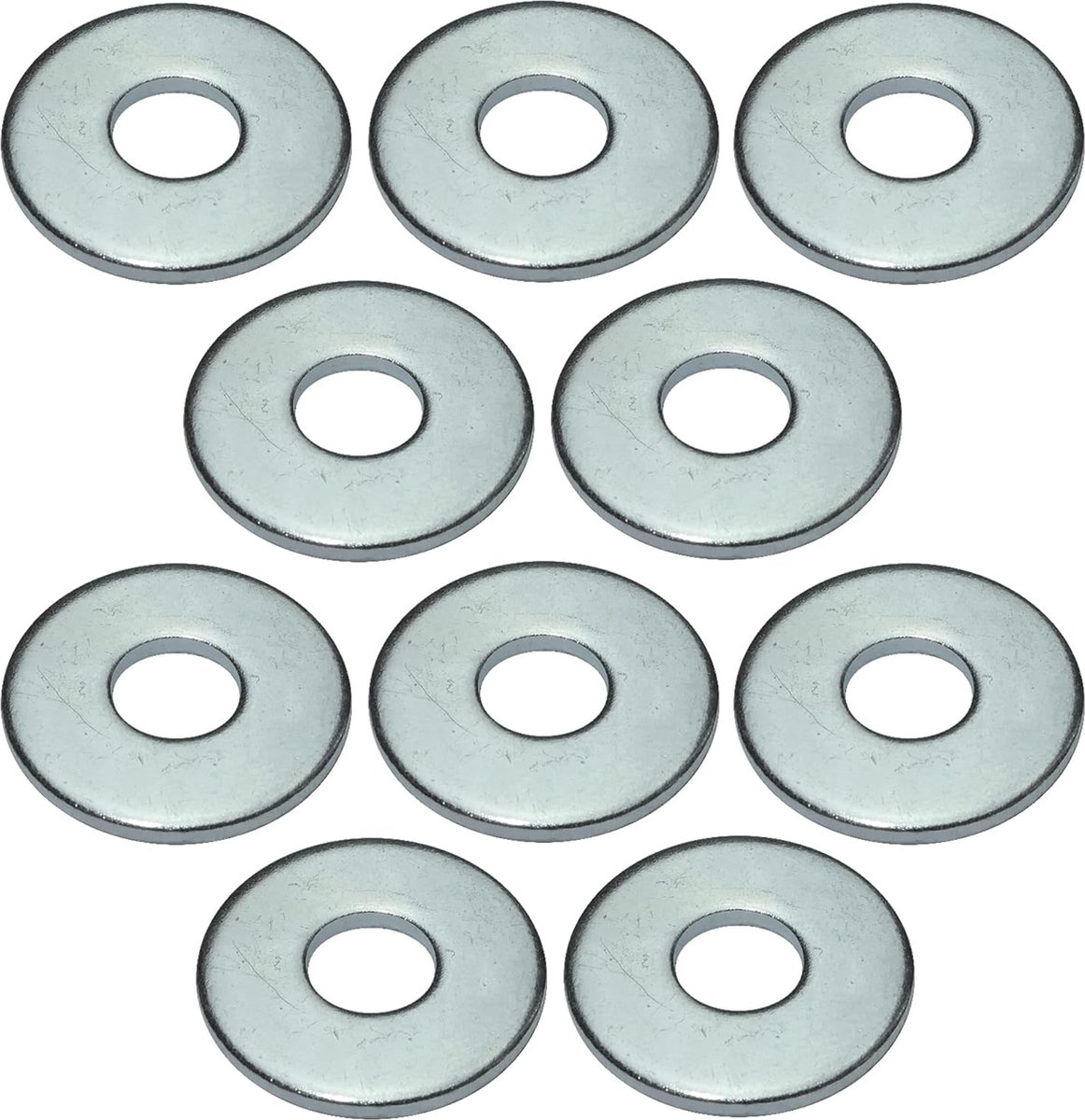 Set de 10 grosses rondelles - M6 / Ø18mm - en acier galvanisé - DIN  9021-140HV - pour