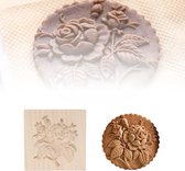 Cookie Cutter, Provence Rose Cookie Stamp, 3D houten bakvorm, koekjespers, stempels, reliëfvorm, handwerk, decoratie, bakgereedschap