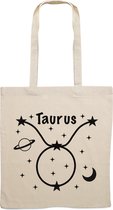 Katoenen tas naturel | Taurus | Tassen dames | Shopper | Laptop tas | Horoscoop | Sterrenbeeld