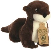 Aurora Eco Nation pluche knuffeldier rivier otter - bruin - 34 cm - waterdieren thema speelgoed