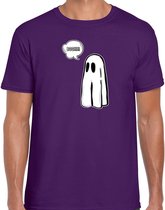 Bellatio Decorations Halloween verkleed t-shirt heren - spook - paars - geest themafeest outfit XL