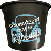 Cadeau Emmer-Gefeliciteerd met je Rijbewijs -12 liter-Zwart-Cadeau-Geschenk-Gift-Kado-Rijbewijs-Auto