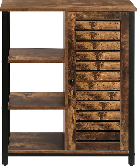 Nuvolix dressoir - dressoirkasten - opbergkast - opbergkasten met deuren - Industrieel - bruin - hout - 70*30*81CM - Nuvolix