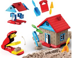 foto van PLAY IT Kinetisch Zand Huis Blokmaker 750gram - Bruin - Speelzand