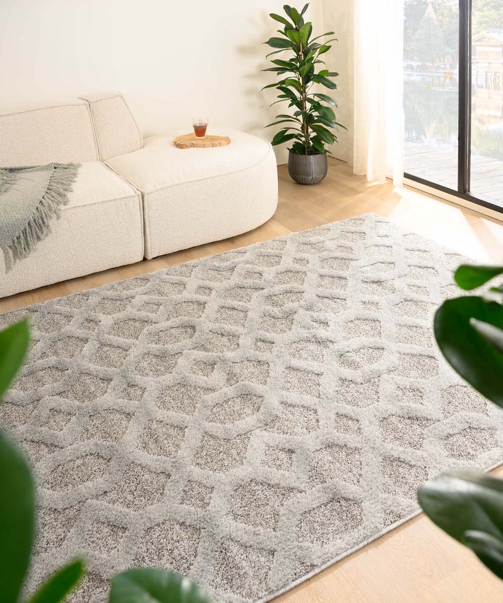 Tapeso Scandinavisch vloerkleed - Fjord Ro grijs 80x150