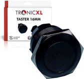 TronicXL 16 mm-IP65 zwarte knop F-drukknop, geschikt voor Car-claxon 12V 24V 48V claxon-knop toets en geschikt voor tractor Bautz Holder Fendt Eicher mc cormick Unimog Agria