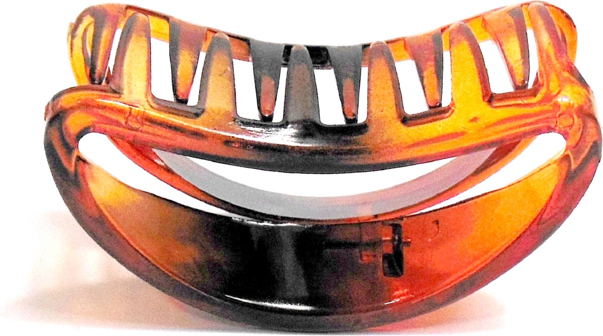 Haarklem open 7 cm bruin