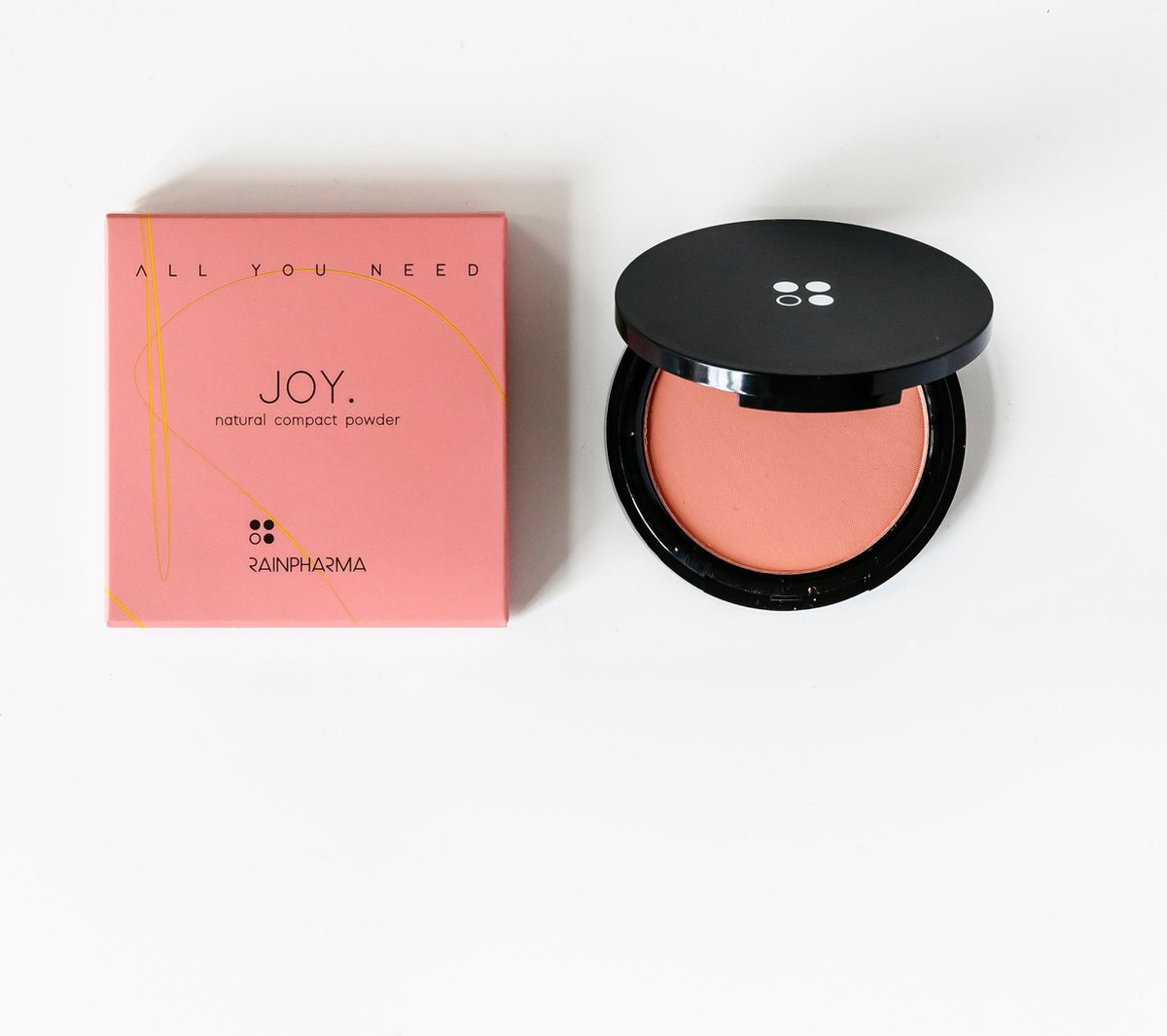RainPharma All You Need – Natural Compact Powder – Joy – 13g – Minerale Make-up – Vegan Foundation & Blush – Matte Finish – Gezichtspoeder & Oogschaduw – Natuurlijke Bronzer