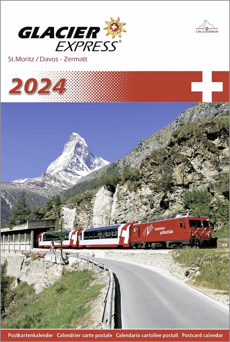 Calendaria - Wandkalender - Glacier Express kalender 2024 - Zwitserland