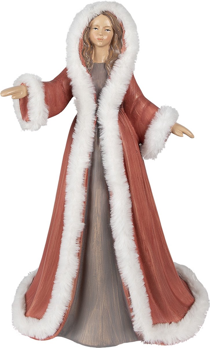 Clayre & Eef Beeld Vrouw 40 cm Rood Polyresin